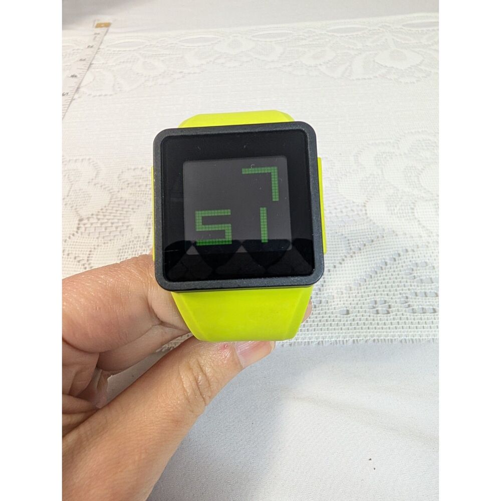 Nixon The Newton Digital Watch Lime Green Neon Yellow Square A137536